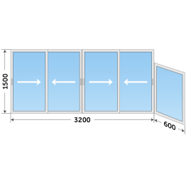 Алюминиевое окно под ключ