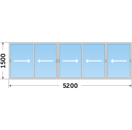 Окно из холодного алюминия с установкой